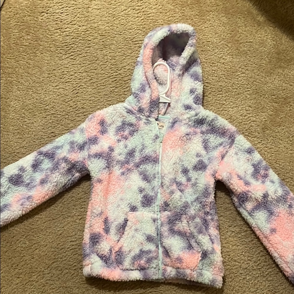 Kids Tie-Dye Hooded Fleece Jacket